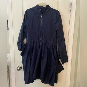 Zac Posen Asymmetrical Whimsical Thin Nylon Raincoat